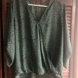 Chic V-Neck Leopard Print Blouse